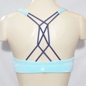 XS Champion N9684 Strappy Cami‎ Wire Free Sports Bra Aqua Blue  New with Tags